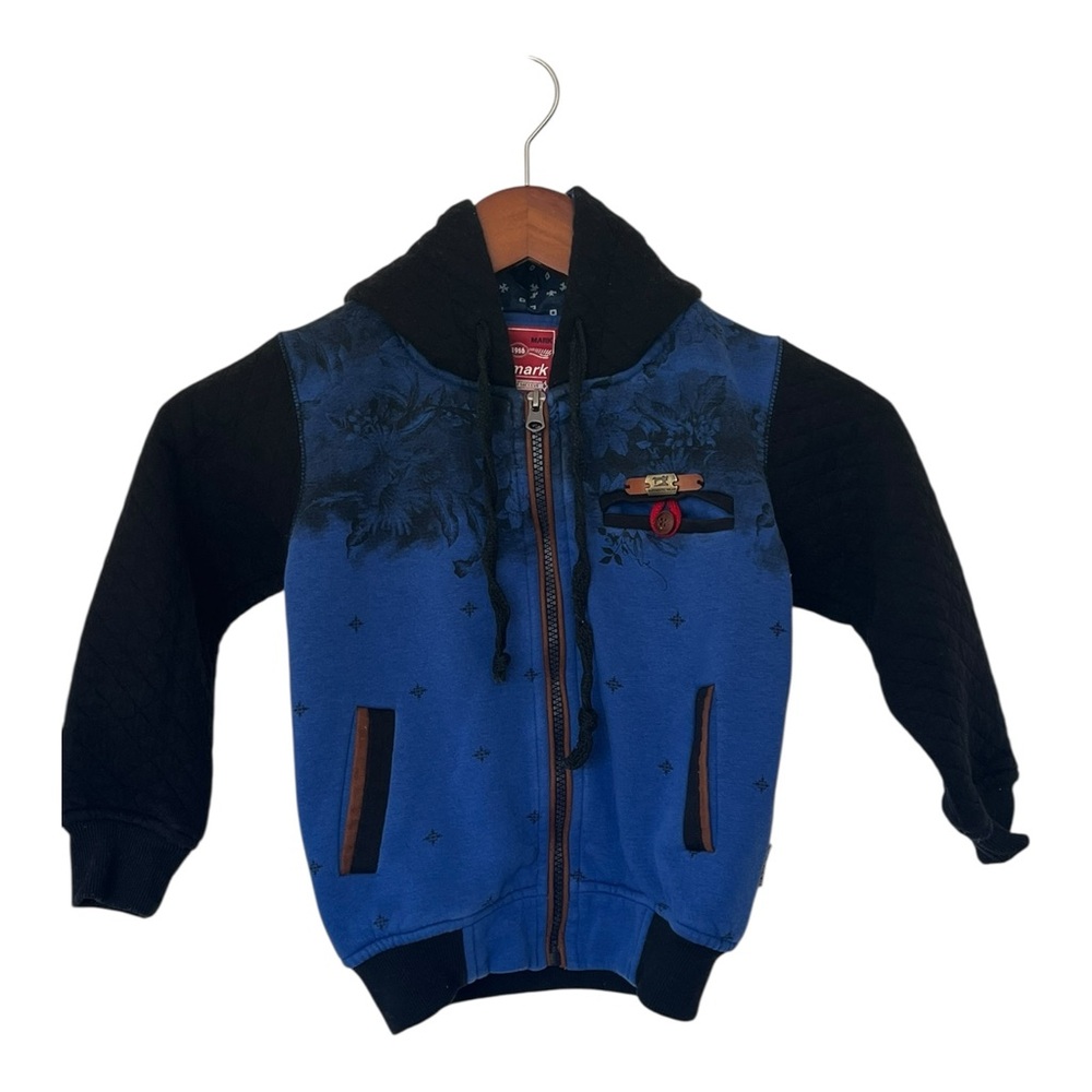 De-Mark Spirit Figure Boys Quilted Coat Sz 24 Small Rose Motif Design